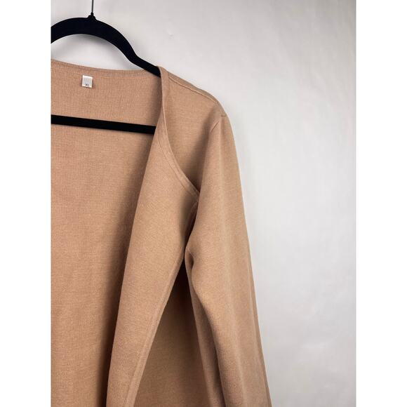 ANRABESS Open Front Knit Tan Cardigan Coatigan Long Lightweight Jacket - Picture 8 of 13